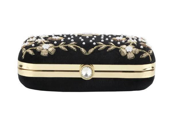 Black_Fabric_Sequin_Pearl_Floral_Embroidered_Box_Clutch_For_Women