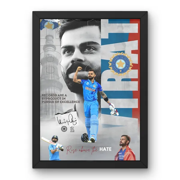 Paper_Virat_Kohli_Cricket_Tribute_Collage_Framed_Wall_Poster