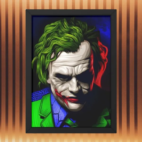 Paper_Joker_Character_Pop_Art_Illustration_Framed_Wall_Poster
