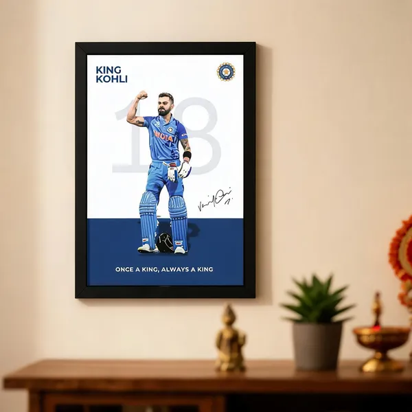 Paper_Virat_Kohli_King_Kohli_Cricket_Framed_Wall_Art_Poster