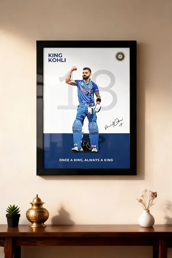 Paper_Virat_Kohli_King_Kohli_Cricket_Framed_Wall_Art_Poster