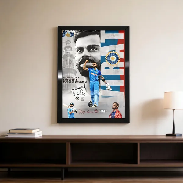 Paper_Virat_Kohli_Cricket_Tribute_Collage_Framed_Wall_Poster