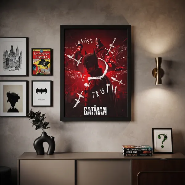 Paper_Batman_Unmask_The_Truth_Graffiti_Framed_Wall_Poster
