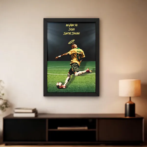Glass_Front_Minimalist_Neymar_Jr_Brazil_Jersey_Framed_Wall_Poster