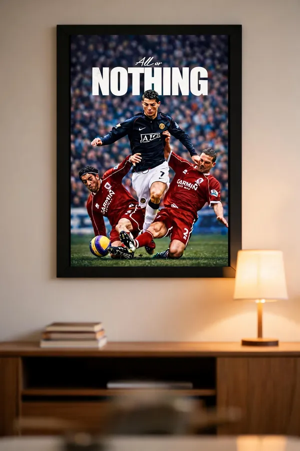 Paper_Cristiano_Ronaldo_All_Or_Nothing_Typography_Framed_Wall_Poster