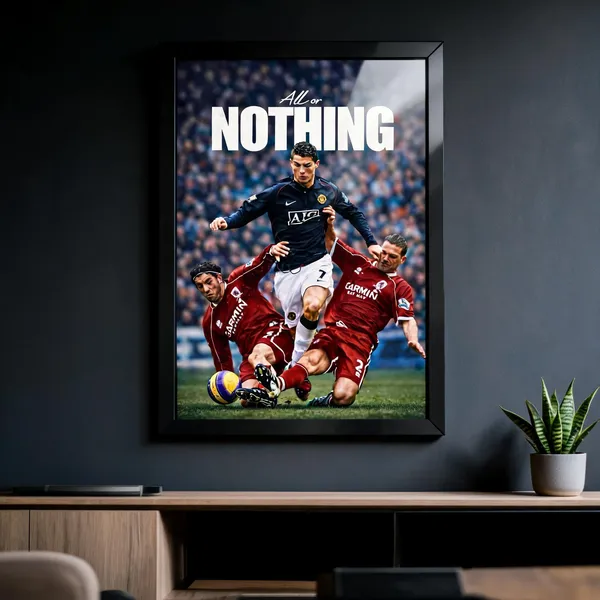 Paper_Cristiano_Ronaldo_All_Or_Nothing_Typography_Framed_Wall_Poster