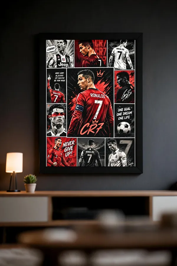 Paper_Cristiano_Ronaldo_Legacy_Tribute_Collage_Framed_Wall_Poster
