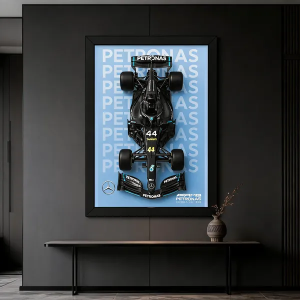 Paper_Mercedes_Amg_Petronas_F1_Car_Framed_Wall_Poster