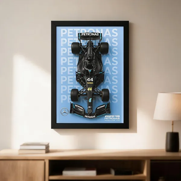 Paper_Mercedes_Amg_Petronas_F1_Car_Framed_Wall_Poster
