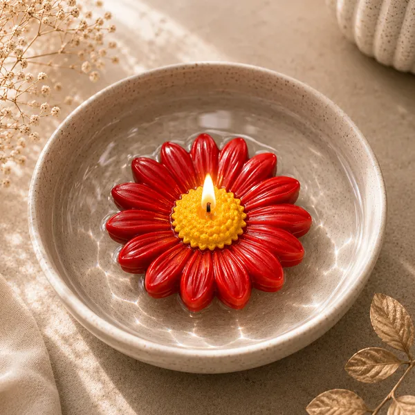 Red_Daisy_Flower_Shaped_Lavender_Scented_Floating_Candle_-_Pack_Of_2