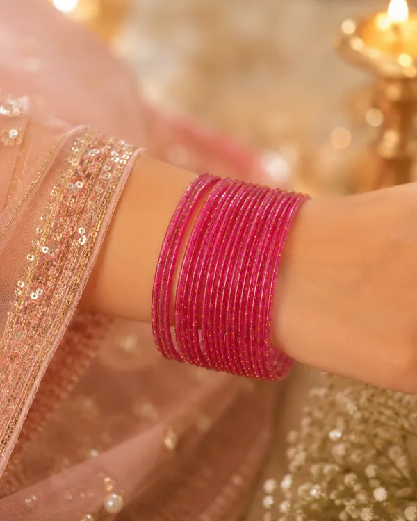 Pink_Glitter_Metal_Bangles_Set_For_Women_Pack_Of_12
