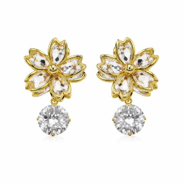 Gold_Floral_Crystal_Drop_Earrings_For_Women_-_Pack_Of_2