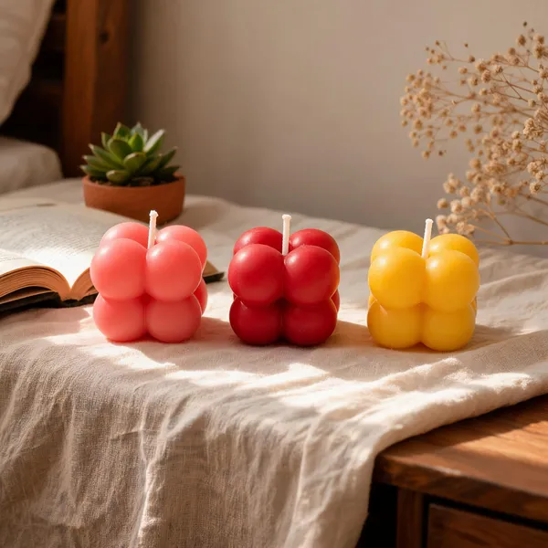 Bubble_Cube_Lemon_Scented_Decorative_Wax_Candles_Set_Of_3