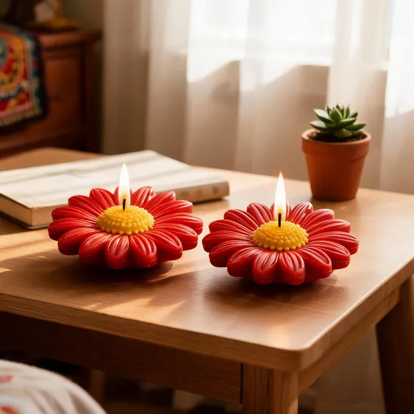 Red_Daisy_Flower_Shaped_Lavender_Scented_Floating_Candle_-_Pack_Of_2