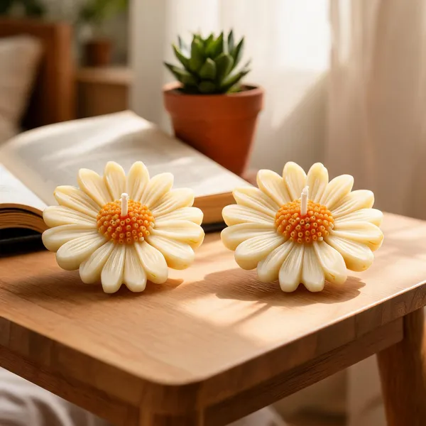 Daisy_Flower_Shaped_Lavender_Scented_Decorative_Wax_Candle_-_Pack_Of_2