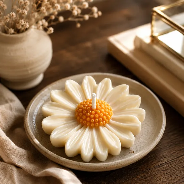 Daisy_Flower_Shaped_Lavender_Scented_Decorative_Wax_Candle_-_Pack_Of_2