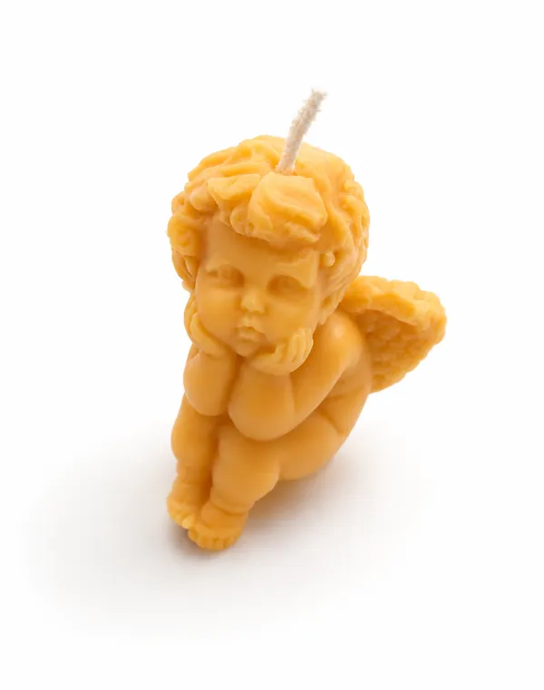 Mustard_Yellow_Cherub_Angel_Sandalwood_Scented_Shaped_Decorative_Candle_-_Pack_Of_2