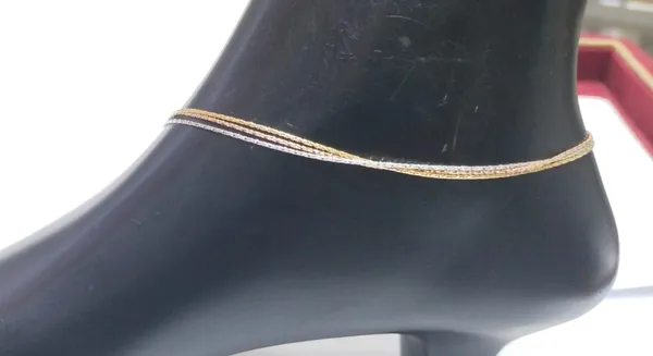 Silver_Gold_Mixed_Tone_Layered_Anklet_For_Women