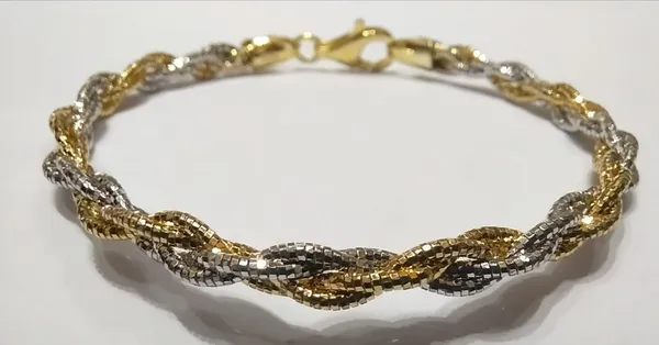 Gold_Silver_Dual_Tone_Twisted_Textured_Bracelet_For_Women