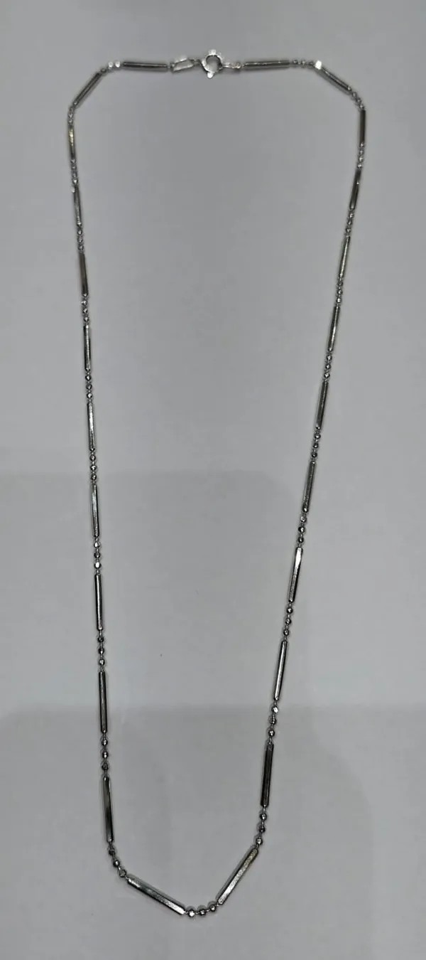 Silver_Sterling_Beaded_Tube_Link_Long_Necklace_For_Women
