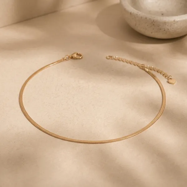 Gold_Tone_Sterling_Layered_Anklet_For_Women