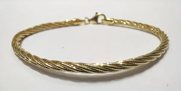 Gold_Tone_Sterling_Braided_Chain_Bracelet_For_Women