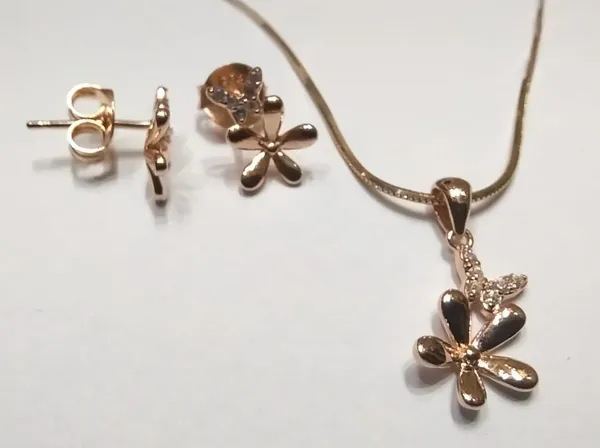 Rose_Gold_Floral_Pendant_Necklace_And_Earring_Set_For_Women