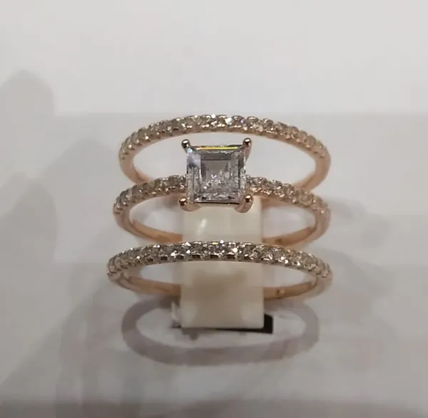 Rose_Gold_Sterling_925_Three_Band_Square_Stone_Ring_For_Women