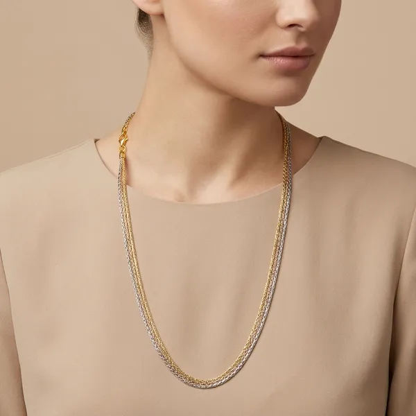 Gold_Silver_Tone_Textured_Layered_Chain_Set_For_Women
