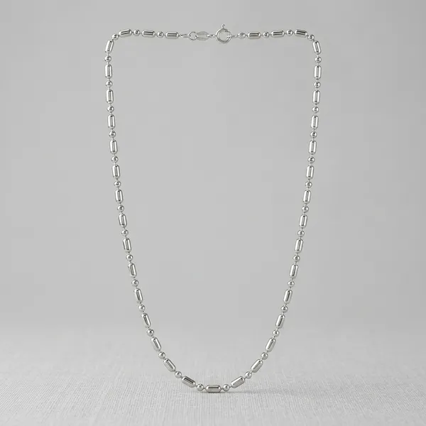 Silver_Sterling_Beaded_Tube_Chain_Necklace_For_Women