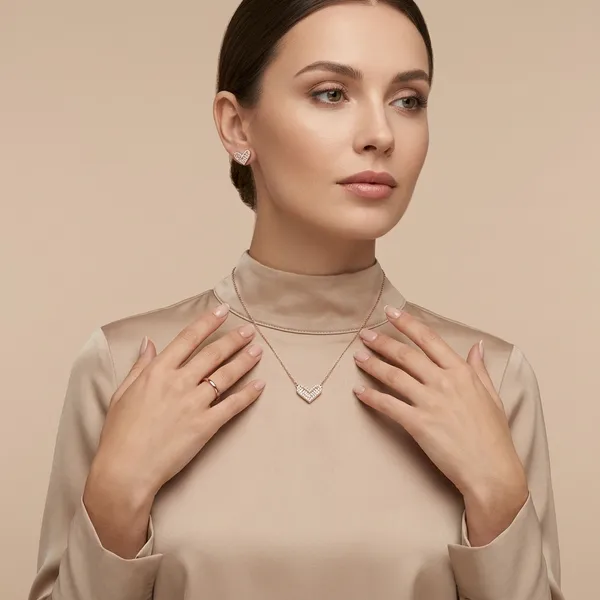 Rose_Gold_Sterling_Silver_Heart_Pendant_Stud_Earrings_Set_For_Women