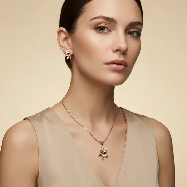 Rose_Gold_Floral_Pendant_Necklace_And_Earring_Set_For_Women
