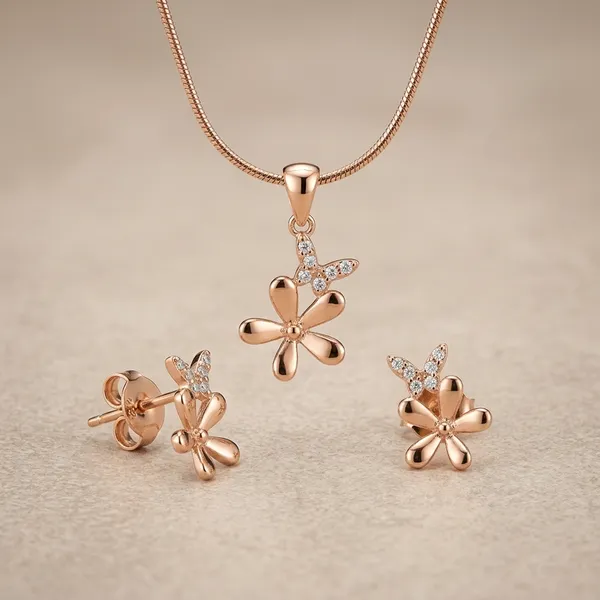 Rose_Gold_Floral_Pendant_Necklace_And_Earring_Set_For_Women