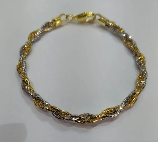 Gold_Silver_Dual_Tone_Twisted_Textured_Bracelet_For_Women