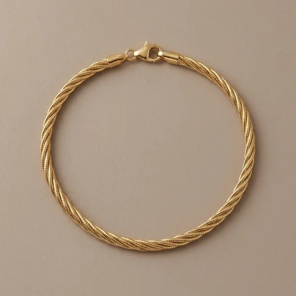 Gold_Tone_Sterling_Braided_Chain_Bracelet_For_Women