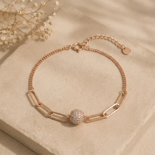 Rose_Gold_Sterling_Silver_Chain_Link_Bracelet_For_Women