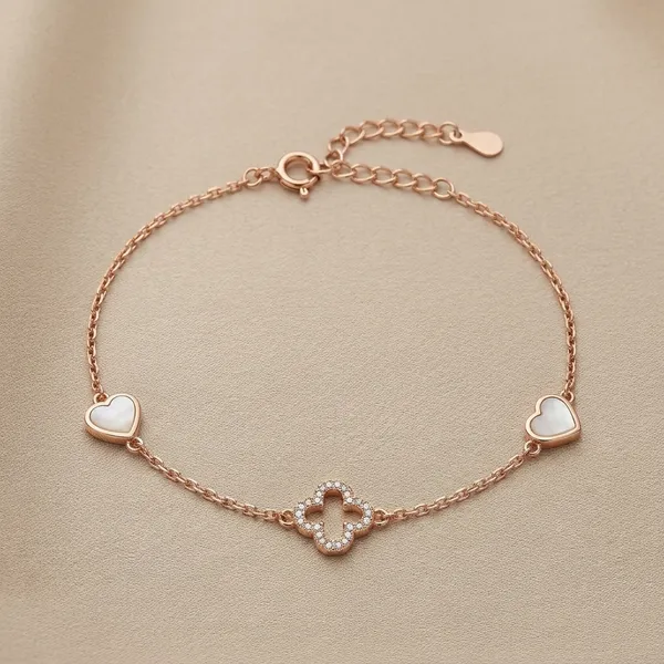 Rose_Gold_Sterling_Heart_Charm_Chain_Bracelet_For_Women