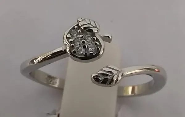 Silver_Sterling_Stone_Embellished_Open_Cuff_Ring_For_Women