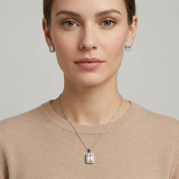 Silver_Sterling_925_Rectangular_Stone_Studded_Pendant_Earrings_Set_For_Women