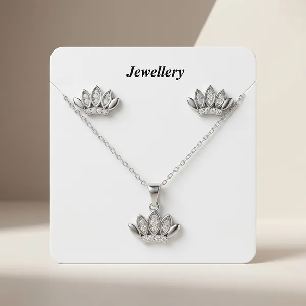 Silver_Sterling_Lotus_Floral_Pendant_And_Earrings_Set_For_Women