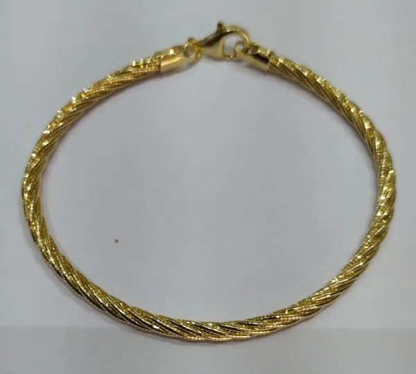 Gold_Tone_Sterling_Braided_Chain_Bracelet_For_Women