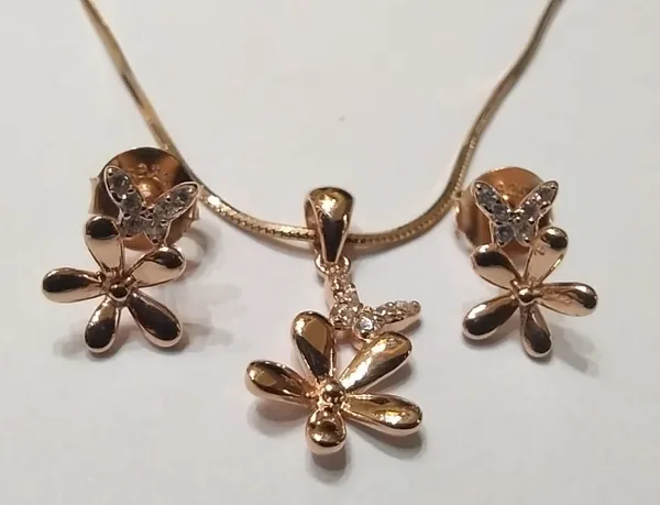 Rose_Gold_Floral_Pendant_Necklace_And_Earring_Set_For_Women
