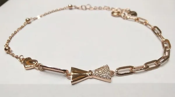Silver_Bow_Heart_Charm_Chain_Bracelet_For_Women