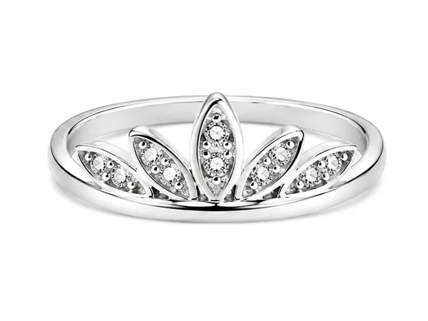 Silver_Floral_Crown_Setting_Ring_For_Women