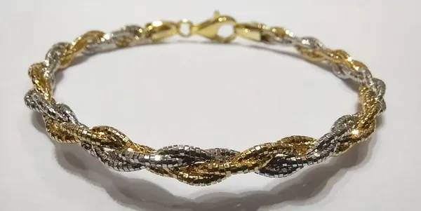 Gold_Silver_Dual_Tone_Twisted_Textured_Bracelet_For_Women