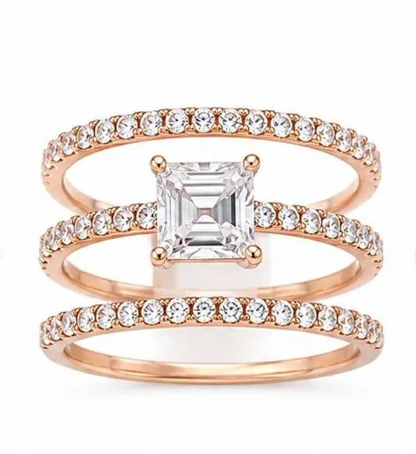 Rose_Gold_Sterling_925_Three_Band_Square_Stone_Ring_For_Women