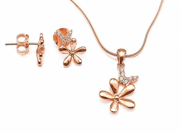 Rose_Gold_Floral_Pendant_Necklace_And_Earring_Set_For_Women