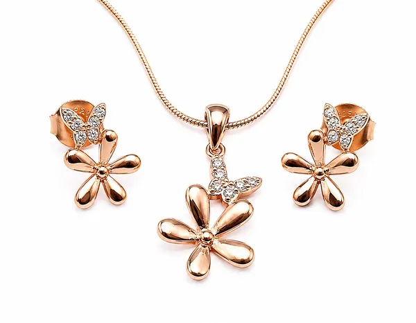 Rose_Gold_Floral_Pendant_Necklace_And_Earring_Set_For_Women