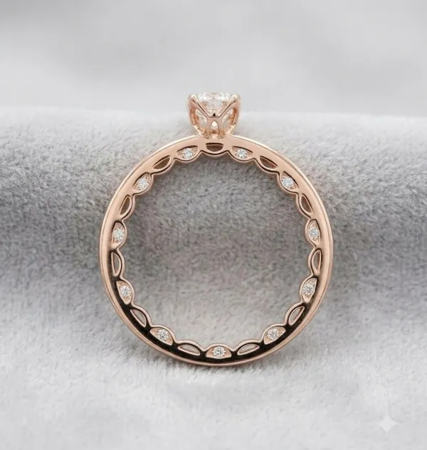 Rose_Gold_Silver_Sterling_925_Circular_Leaf_Motif_Stone_Ring_For_Women