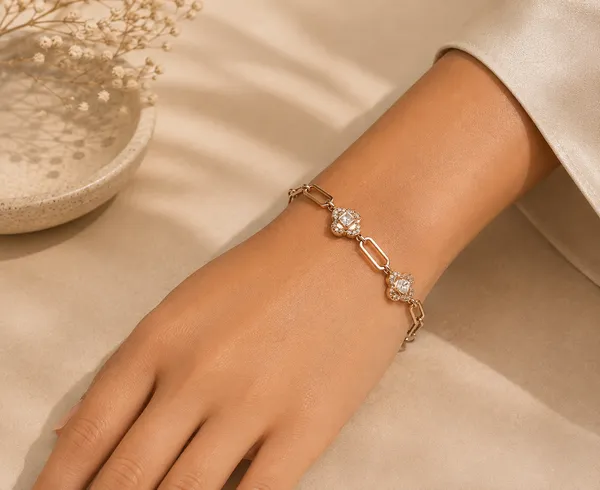 Rose_Gold_Floral_Oval_Link_Chain_Bracelet_For_Women